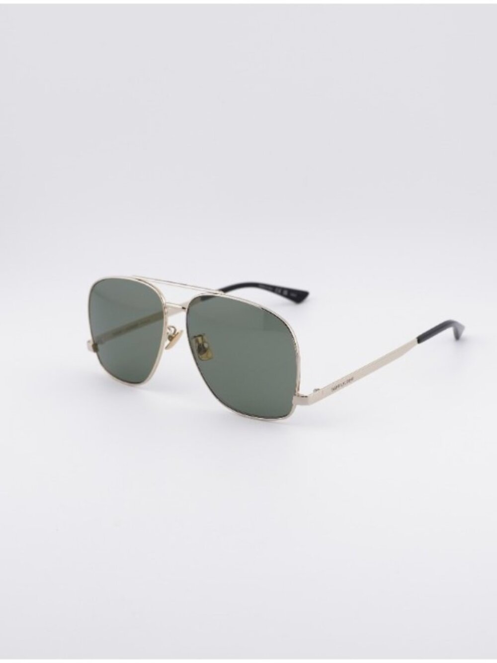 Saint Laurent SL653 LEON 003 Sunglasses Gold  Aviator Frame, Green Lenses